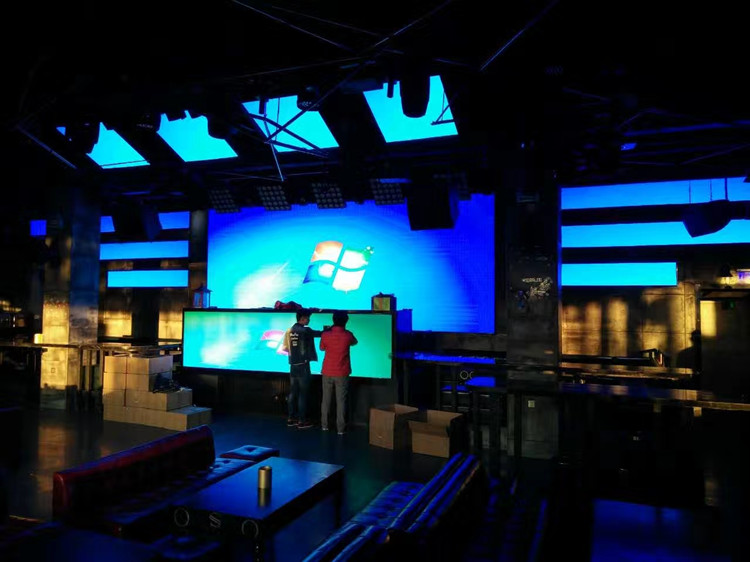 P3 pantalla de visualización LED fija en el interior del club Futian
