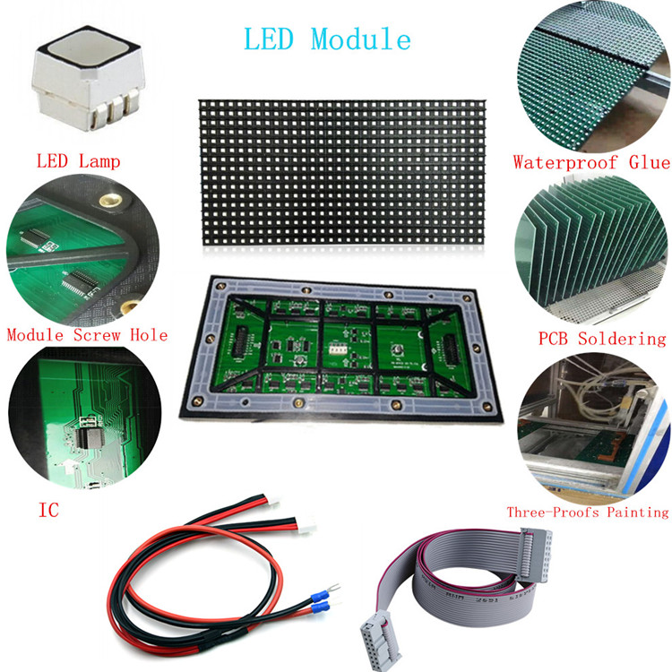 Panel de matriz led para exteriores 16x32 rgb p8 SMD3535 con alto brillo