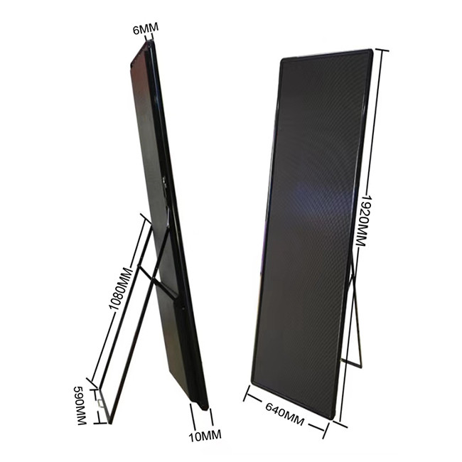 Unutarnji prijenosni digitalni plakat LED displej / led poster / led TV ekran zrcala