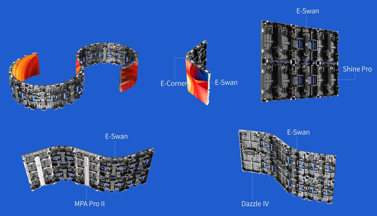 Indoor outdoor arc flexible rental led screens